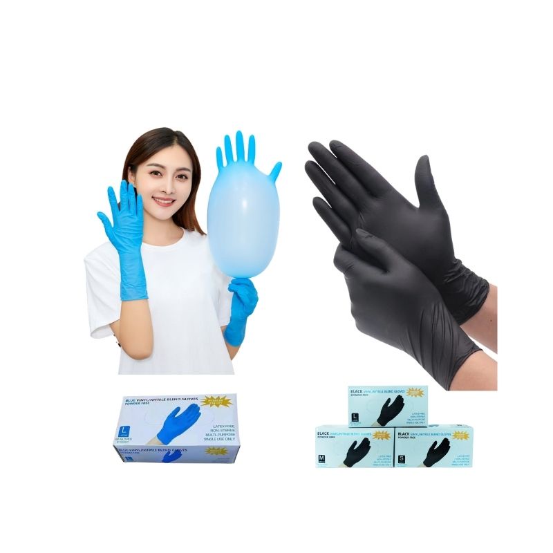 Găng tay y tế đen không bột, bao tay phun xăm Vietglove   - Siêu dẻo dai, bao ôm tay