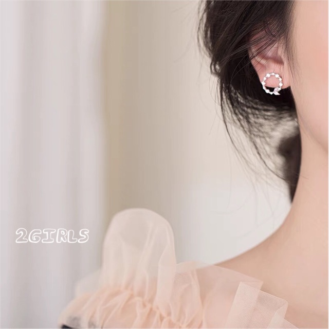Bông tai khuyên tai bạc ý đính đá sáng cực xinh