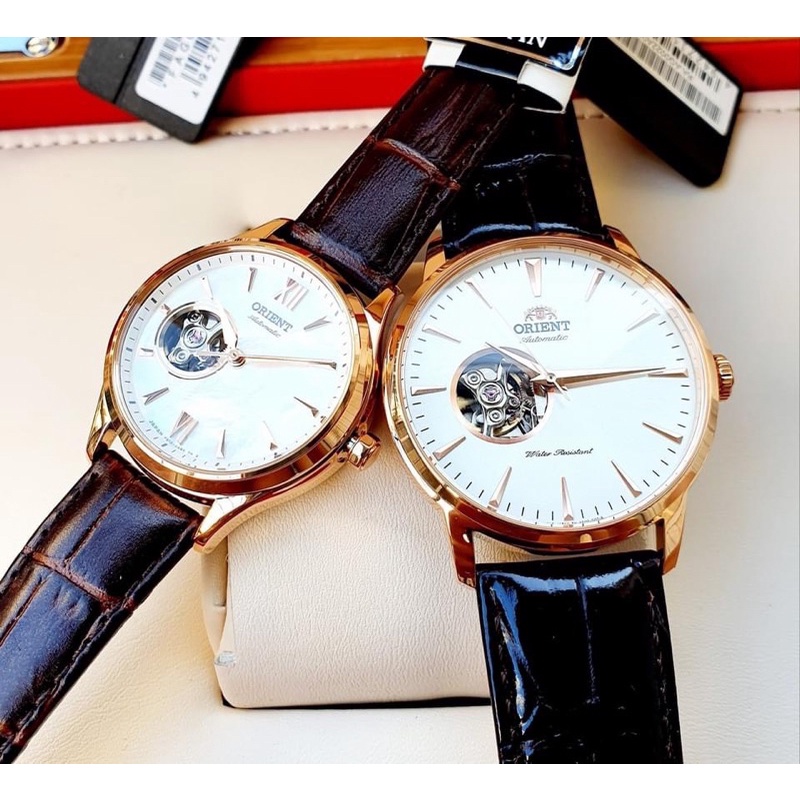 ĐỒNG HỒ COUPLE CHÍNH HÃNG ORIENT FAG02002W0 và RA-AG0022A00C Open Heart