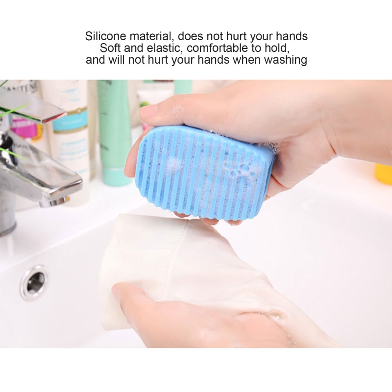 QQ Bàn Chải Giặt Đồ Cầm Tay Bằng Silicon Dày Chống Trượt Màu Sắc Ngọt Ngào