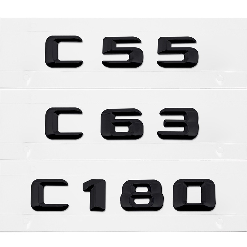 Miếng dán bằng kim loại hình chữ và số dùng trang trí xe hơi Mercedes Benz C32 C36 C43 C55 C63 C180 C200 C220 C230