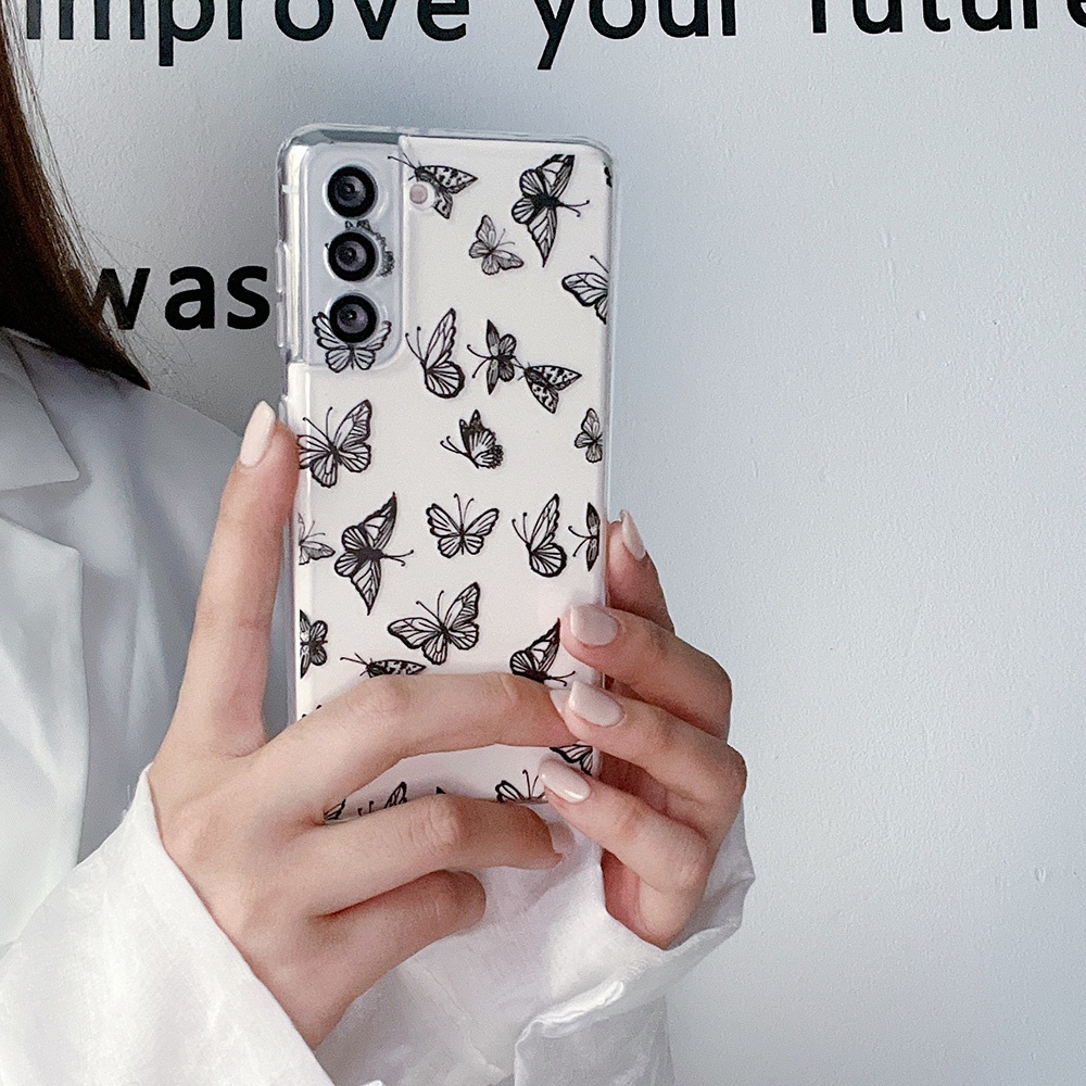 Ôp Điện Thoại Dẻo Trong Suốt Họa Tiết Bươm Bướm Cho samsung galaxy a24 s23 fe a53 a52 a22 a32 a42 a72 a82 a12 a33 a73 a71 a51 a52s 4g 5g Ốp