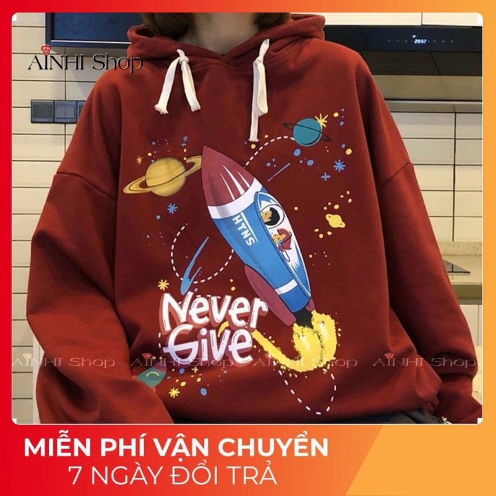 Áo Hoodie Nam Nữ ❤️FREESHIP❤️ Áo Khoác Hoodie (Phi Hành Gia) Vải Nỉ Nhiều Màu - Áo Hoodie Free Size Dưới 65kg