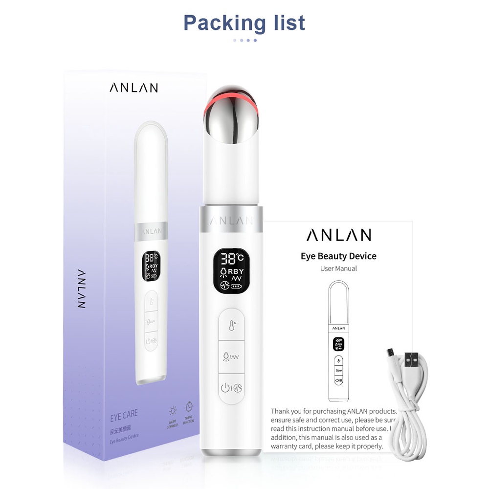 Máy mát xa mắt ANLAN EMS dạng rung chống lão hóa và nếp nhăn cao cấp