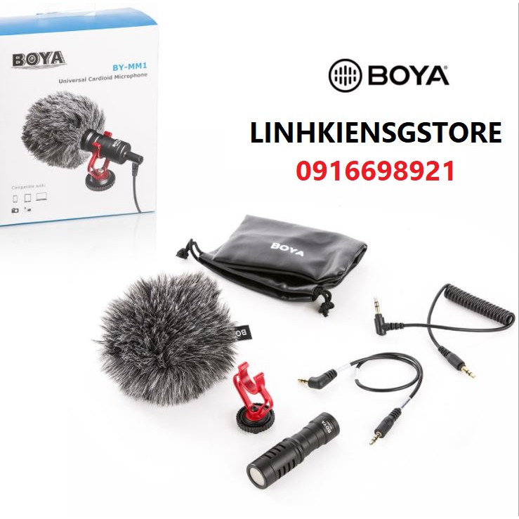 Micro Boya BY-MM1 thu âm cao cấp cho máy ảnh DSLR, action camera, và điện thoại