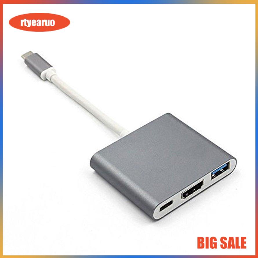 Cáp chuyển đổi Type-C sang HDMI 4k/USB/Type C 3 trong 1 cho Macbook/iPad dùng trong trình chiếu