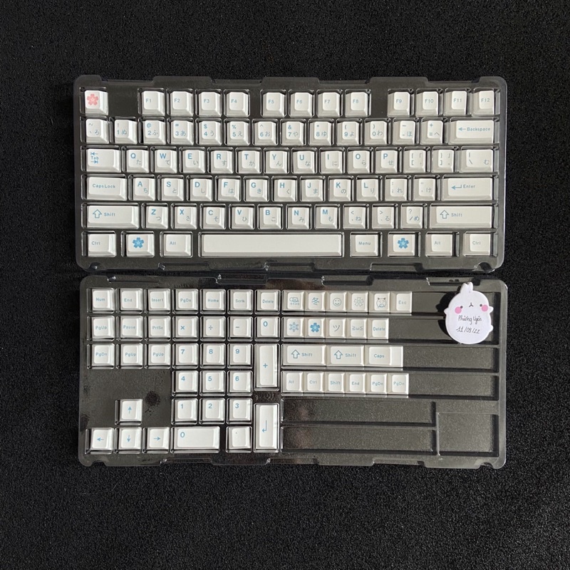 Bộ keycaps Fuyu/ song ngữ NHẬT profile cherry 128 nút cho bàn phím cơ