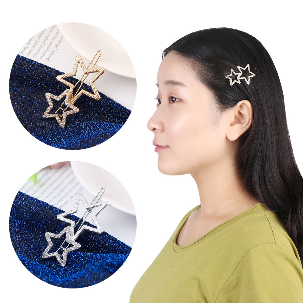 Kẹp Tóc Kim Loại Hình Ngôi Sao Xinh Xắn Cho Nữ