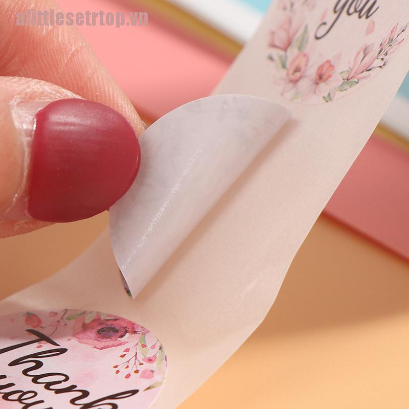 Cuộn 500 Miếng Dán Hình Hoa / Chữ Thank You Dùng Trang Trí Sổ Tay