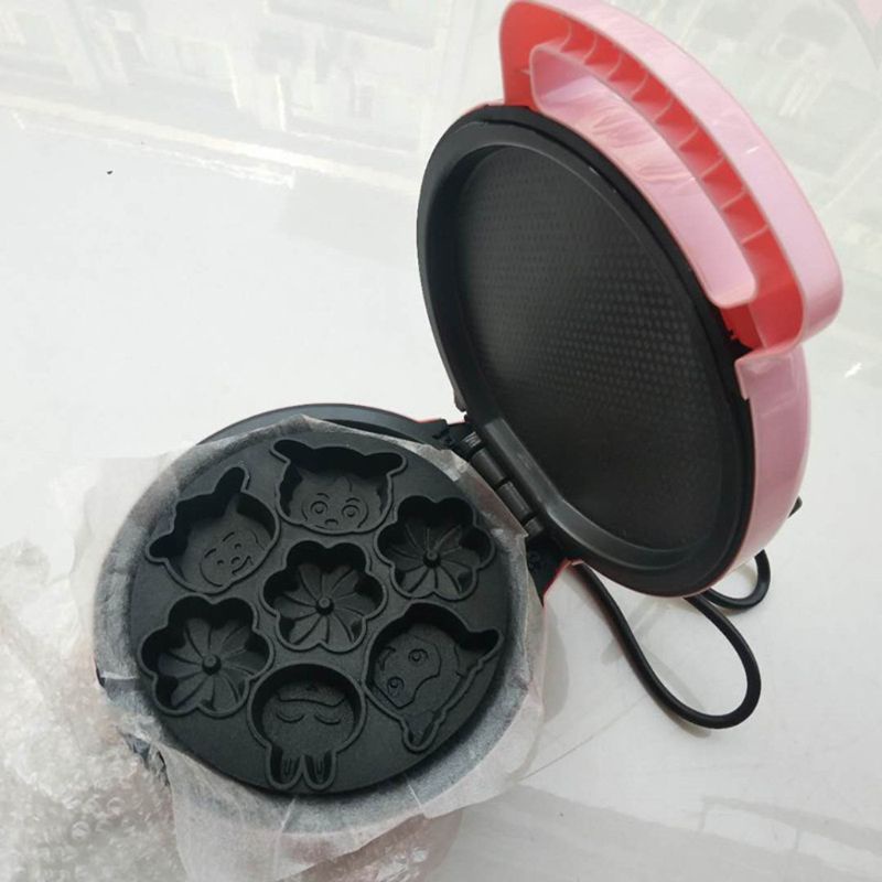 Máy Nướng Bánh Waffle Tự Động 220V Phích Cắm UK Kiểu Hoạt Hình