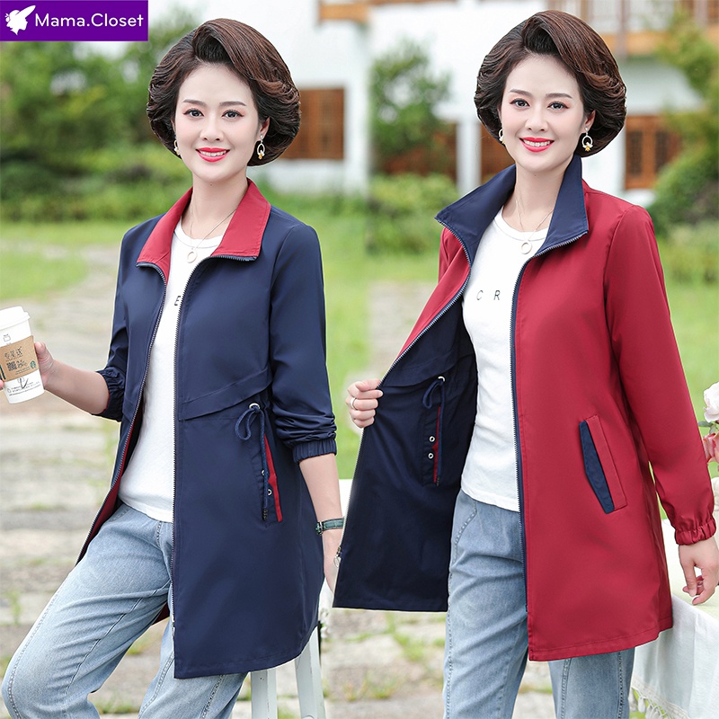 #ZH2158 ÁO KHOÁC HAI MẶT DÁNG DÀI MÙA THU, THỜI TRANG QUẢNG CHÂU CHO PHỤ NỮ TRUNG NIÊN, CHO MẸ SALE SẬP SÀN 2021