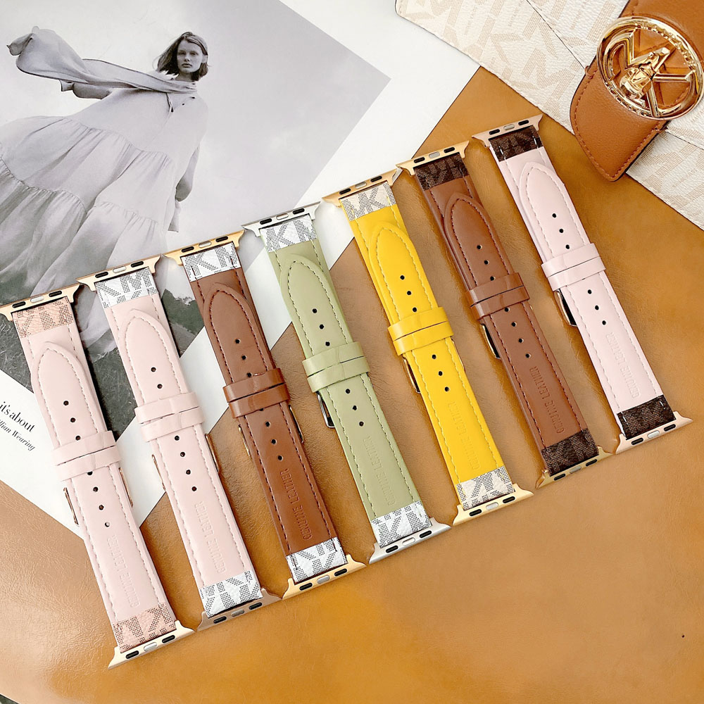 Dây Da Cao Cấp Cho Đồng Hồ Thông Minh Apple Watch 6 Se 5 4 40mm 44mm Mk Kích Thước 6 / 5 / 4 / 3 / 2 / 1