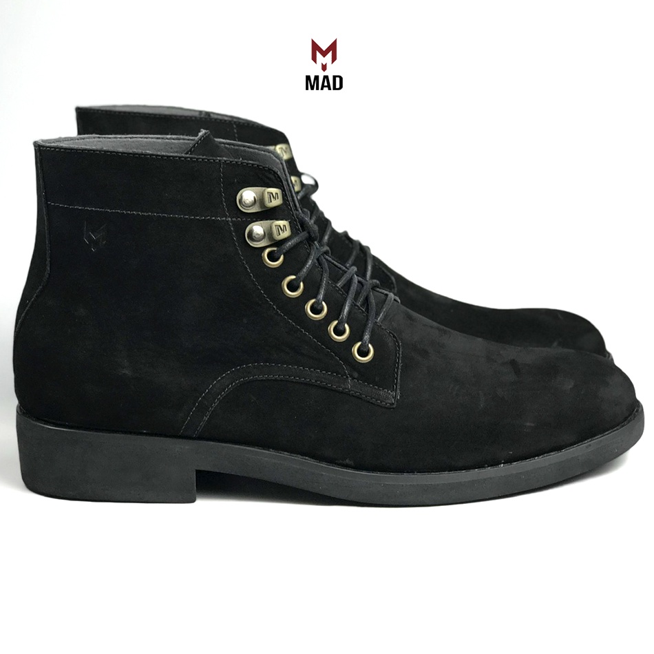 Giày cao cổ nam MAD Desert Plain Iron Boots Suede Black da lộn cao cấp chính hãng bảo hành trọn đời