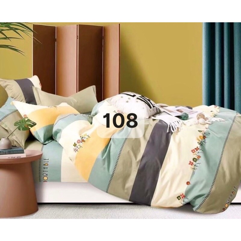 Bộ ga gối k mền 100% cotton Hàn quốc hàng nhập siêu thị đủ size 1m-1m8 nệm 5-30p ib nhiều mẫ