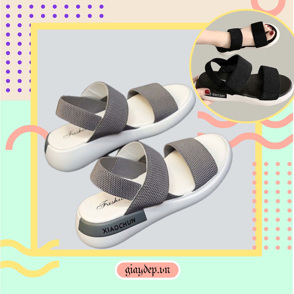 Dép quai hâu Quai Ngang đế Siêu Nhẹ, Giày Quai Hậu Nữ Đế Cao 4cm Đi Học Thời Trang Đi Biển