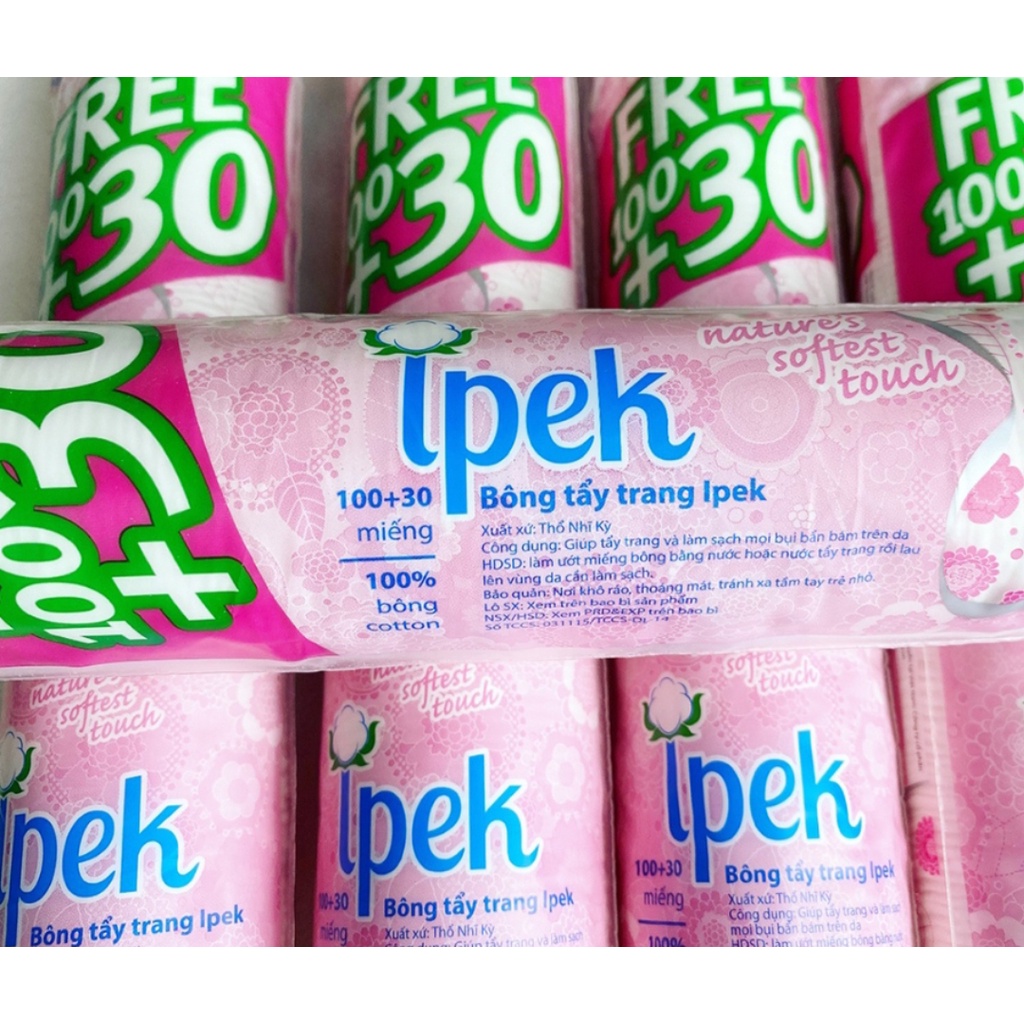Bông Tẩy Trang IPEK Thổ Nhĩ Kỳ Mềm Mịn 100% Cotton 80/130/150 miếng