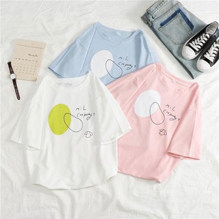 Áo thun nữ unisex form rộng tay lỡ in hình thoi trước ngực và chó nhỏ cute giá rẻ