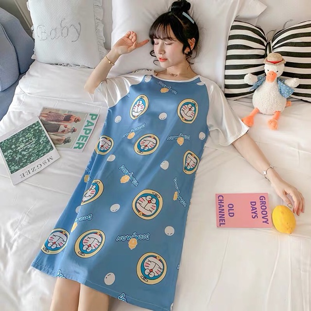 (ORDER) Váy ngủ lụa cộc tay hoạt hình cute, hàng Quảng Châu (20 mẫu - kéo ảnh xem thêm)