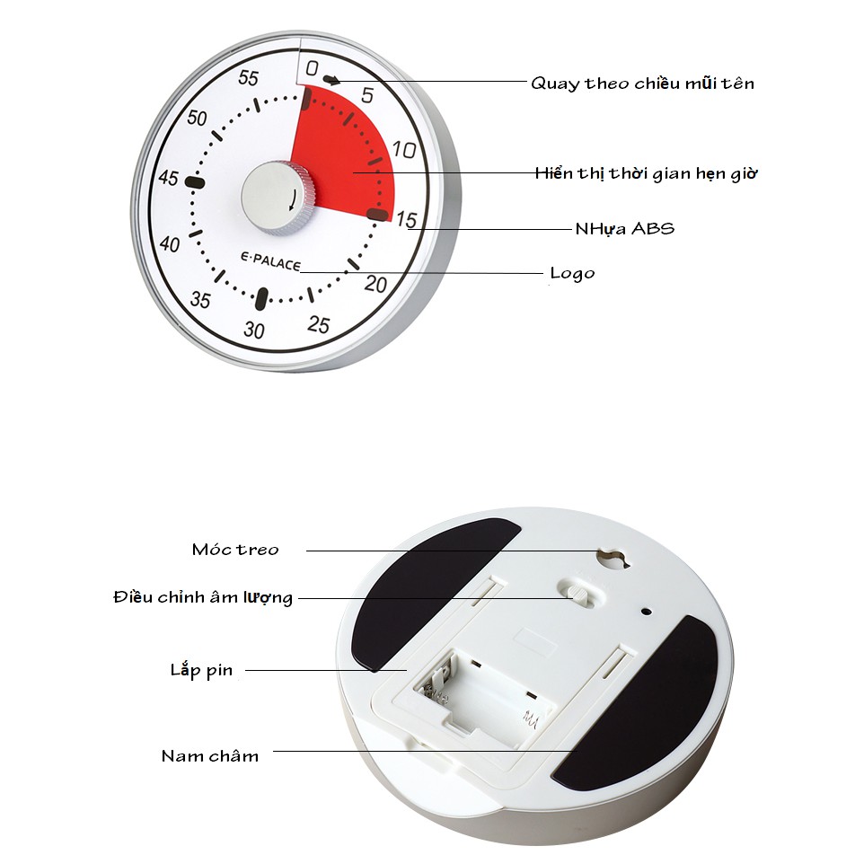 Đồng hồ đếm ngược điều chỉnh được chuông [Giúp quản lý thời gian thực hiện công việc hiệu quả cho bé]