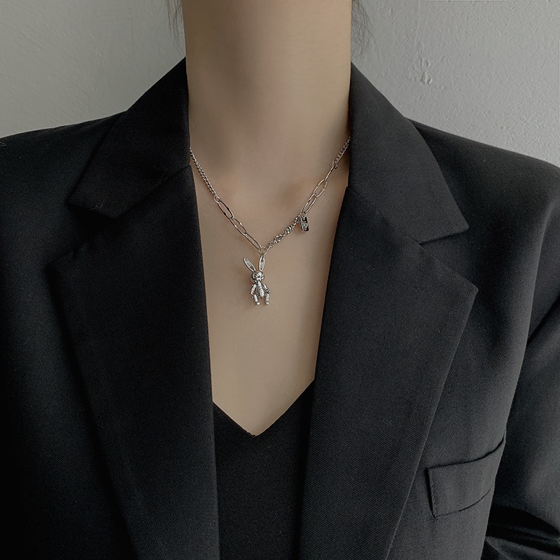 Dây chuyền mặt thỏ phong cách Hàn Quốc hiphop sành điệu