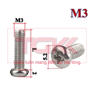 Bulong chỏm cầu nhỏ inox 304 M3