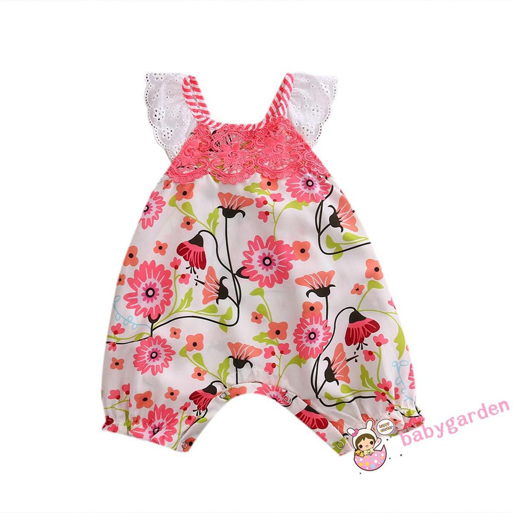 ღ♛ღLovely Newborn Toddler Baby Girls Sleeveless Romper Lace Floral Romper Outfits New