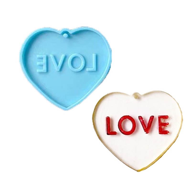 Khuôn Silicone Làm Móc Khóa Hình Trái Tim Tình Yêu DIY