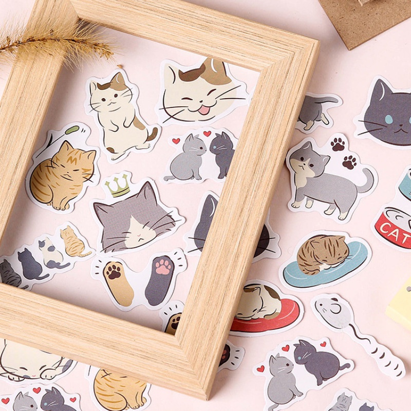 Miếng dán trang trí album ảnh hình dấu chân mèo dễ thương DIY