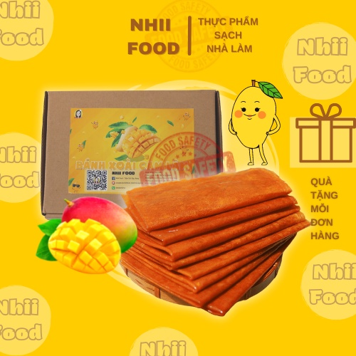Bánh xoài Nha Trang, bánh xoài dẻo thơm NHII FOOD hộp 1 ký làm quà biếu tặng