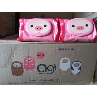 Combo 2 gói khăn ướt Agi có mùi 100 tờ(MẪU MỚI)