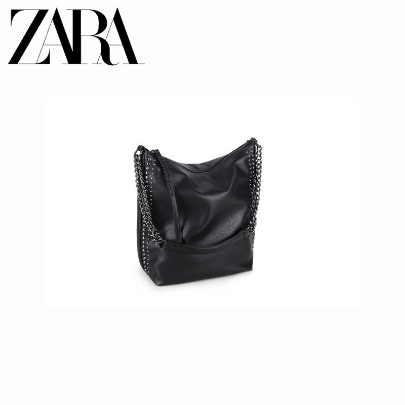 Zara Túi Xách Đeo Vai Cỡ Lớn Phối Dây Xích Thời Trang Cho Nữ