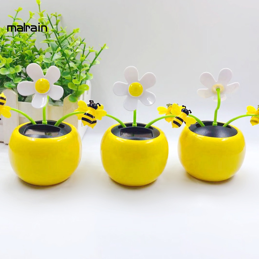 Chậu hoa nhựa dùng năng lượng mặt trời trang trí xe ô tô sáng tạo