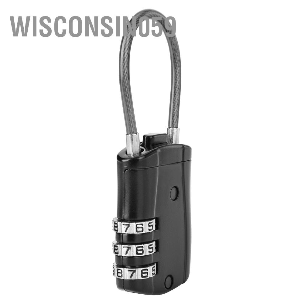 3 Cặp ổ khóa số hành lý Wisconsin059 527b chất liệu không gỉ