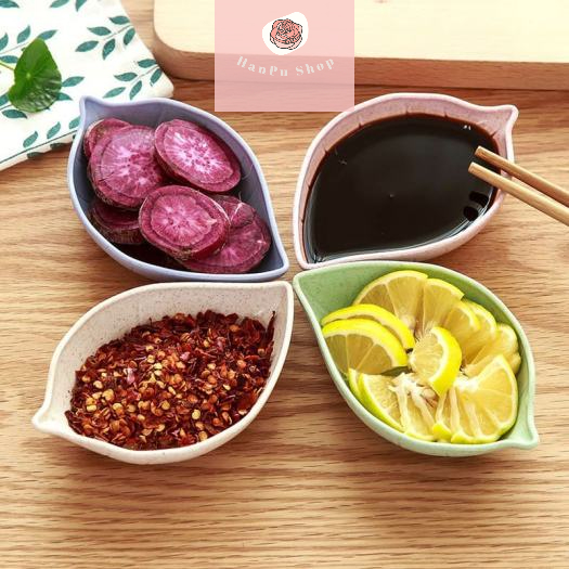 Chén Bát Đựng Gia Vị Hình Chiếc Lá Dĩa Đựng Nước Chấm Dễ Thương