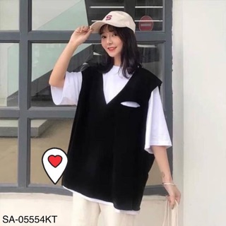 Sét áo gilê kèm áo thun trong cộc tay -KT