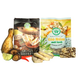 Combo Giò gà nấm hương và Giò nấm chay Nấm Tươi Cười