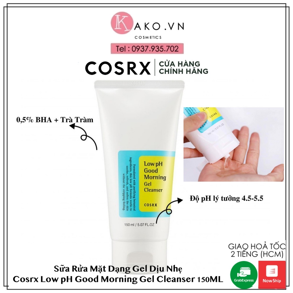 Sữa rửa mặt Cosrx Low Ph Good Morning Gel Cleanser