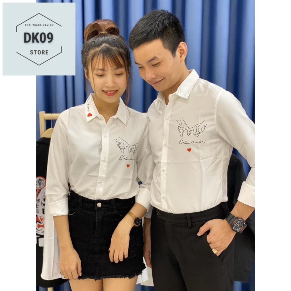 Áo Sơ Mi Dài Tay Cặp Đôi Nam- Nữ Đan Tay | BigBuy360 - bigbuy360.vn
