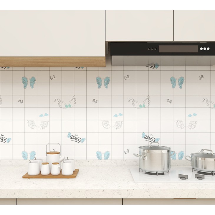 1 mét decal dán tường bếp ĐÔI CÁNH khổ 60cm keo sẵn