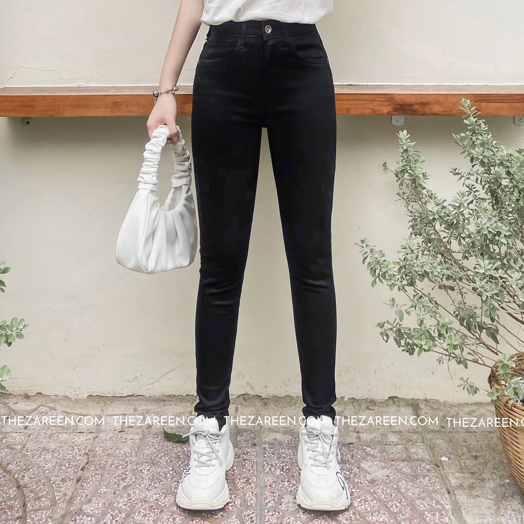 QUẦN JEANS SKINNY ĐEN TRƠN ZAREEN JEA90 | BigBuy360 - bigbuy360.vn