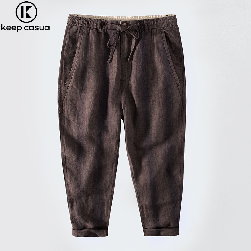 Quần ống rộng Họa Tiết Kẻ Sọc Thời Trang Mùa Hè Dành Cho Nam