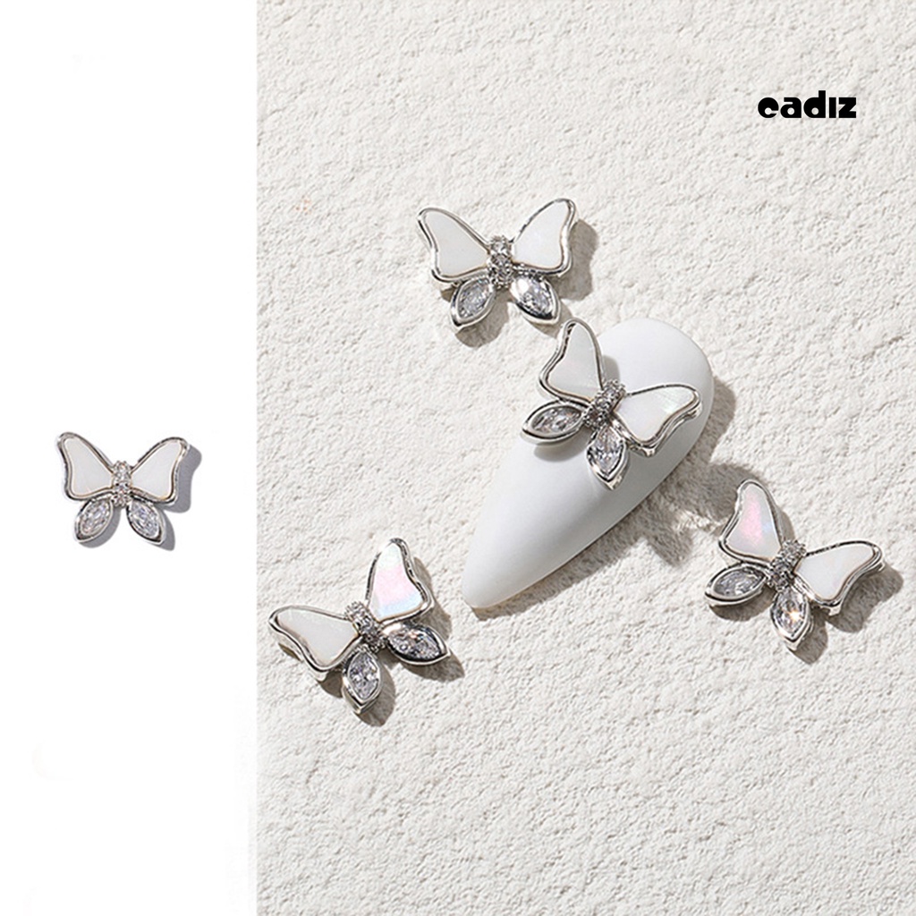 Set 2 Phụ Kiện Trang Trí Móng Hình Bướm 3D Lấp Lánh Không Bị Phai Màu Dành Cho Nữ