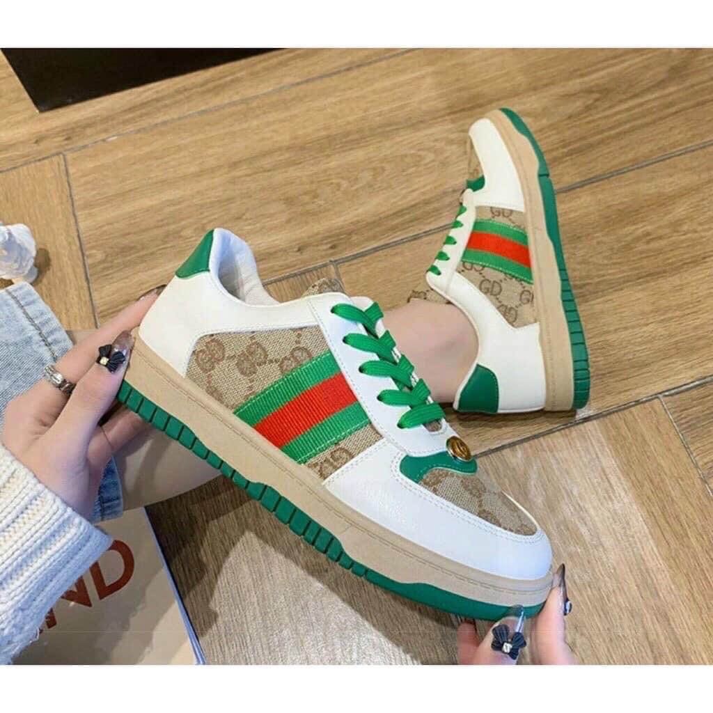 Giầy Sneaker Gucci Sơn Tùng Xanh cực hót , Giày thể thao GC hàng đẳng cấp da thật đủ box bill