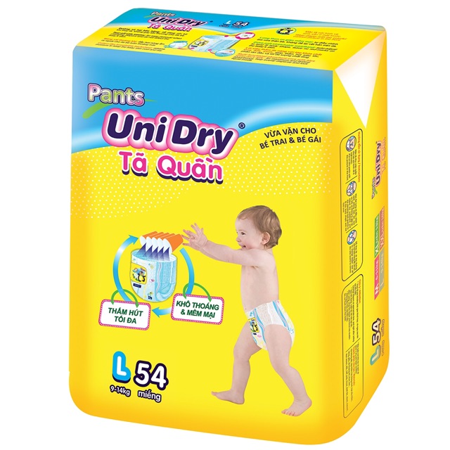 Tả quần unidry M60/L54/XL48/XXL44 (MUA 2 BỊCH TẶNG KHĂN ƯỚT 20 TỜ)