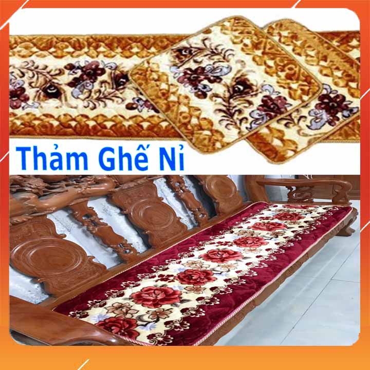 Bộ Thảm Ghế Nỉ Nhung Siêu Ấm - Thảm Ghế 2 ngắn 1 dài  Kích Thước 1m7x50cm