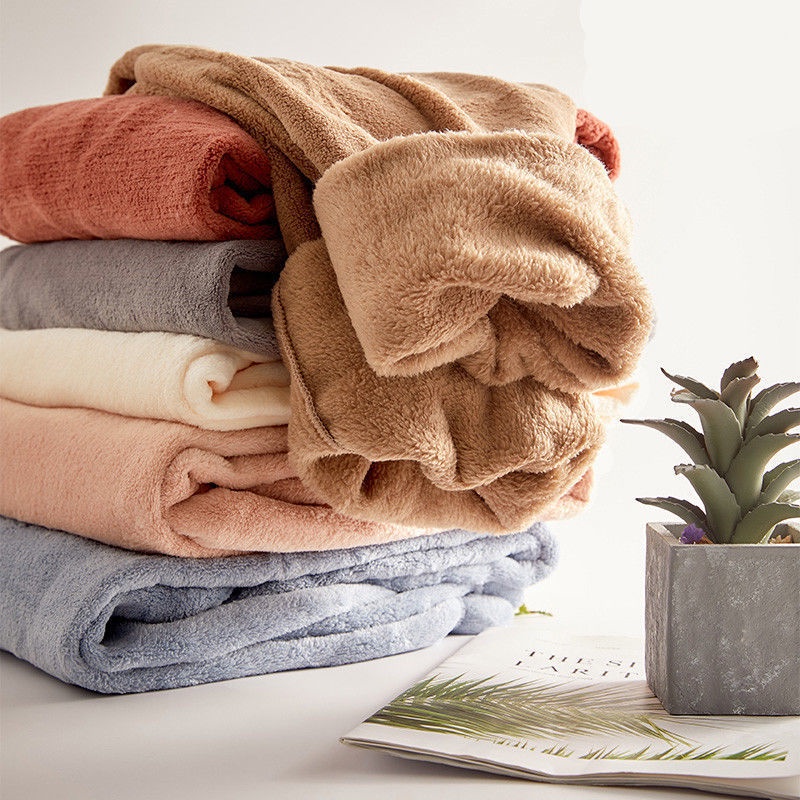 Quần ngủ dài bằng vải nỉ san hô dày dặn giữ ấm eo co giãn cỡ lớn thời trang thu đông hàng mới | BigBuy360 - bigbuy360.vn