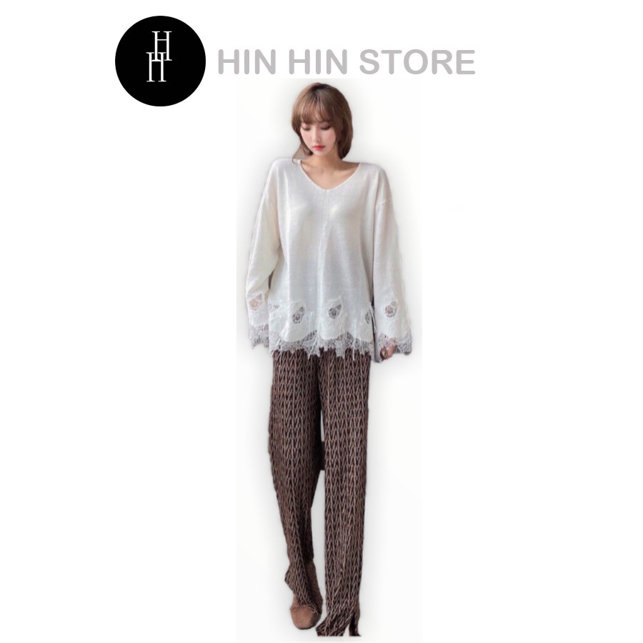 Set áo thun tơ tằm tay ghép ren+ quần thun lạnh hàn quốc siêu sang HS95