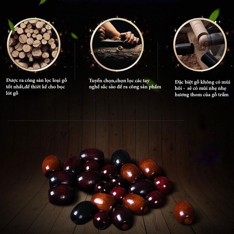 Bọc Ghế Ô Tô Hạt Gỗ - Lót Ghế Ô Tô Hạt Gỗ Massage Chống Nóng, Áo Ghế Ô Tô Lót Liền Hạt Gỗ Masa Lưng Chất Liệu Da Cao Cấp