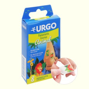 Băng keo cá nhân ngộ nghĩnh Urgo Pansements Dressings Animal (Hộp 8 miếng)