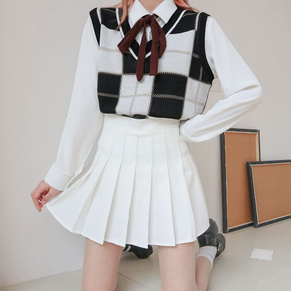 Chân Váy Xếp Ly, Tennis, Lưng Cao,[LOẠI 1] Có Quần Bên Trong Dáng Ngắn Đẹp Rực Rỡ Phong Cách Hàn Quốc Tôn Dáng | BigBuy360 - bigbuy360.vn